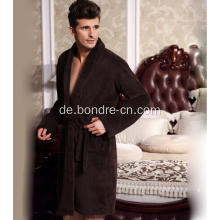 Valable Herren Fleece Bademantel mit großem Revers